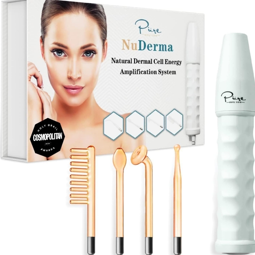 NuDerma Portable Handheld Skin Therapy Wand Machine w/Neon – Anti-Aging - Picture 3 of 7